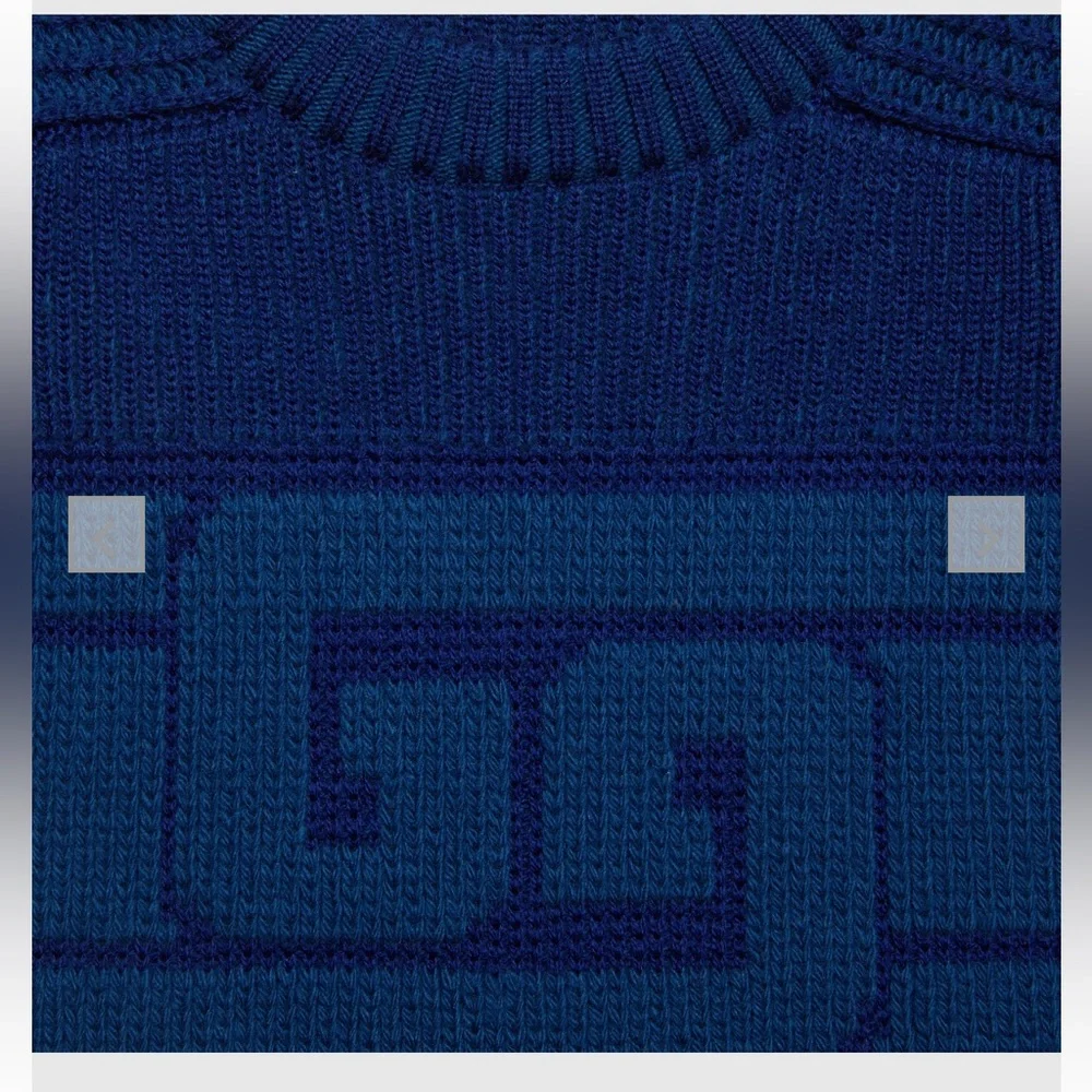 Gucci Blue Wool GG Sweater, Blue, XS - Picture 2 of 8